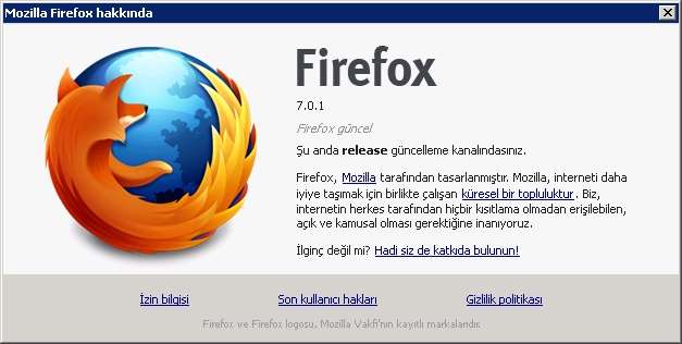 Mozilla Firefox v7.0.1 Final Türkçe (Win/Mac/Linux)